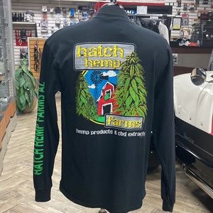 Support your local Hemp Farm! Men's Long Sleeve Hatch Hemp Farm Tee's!